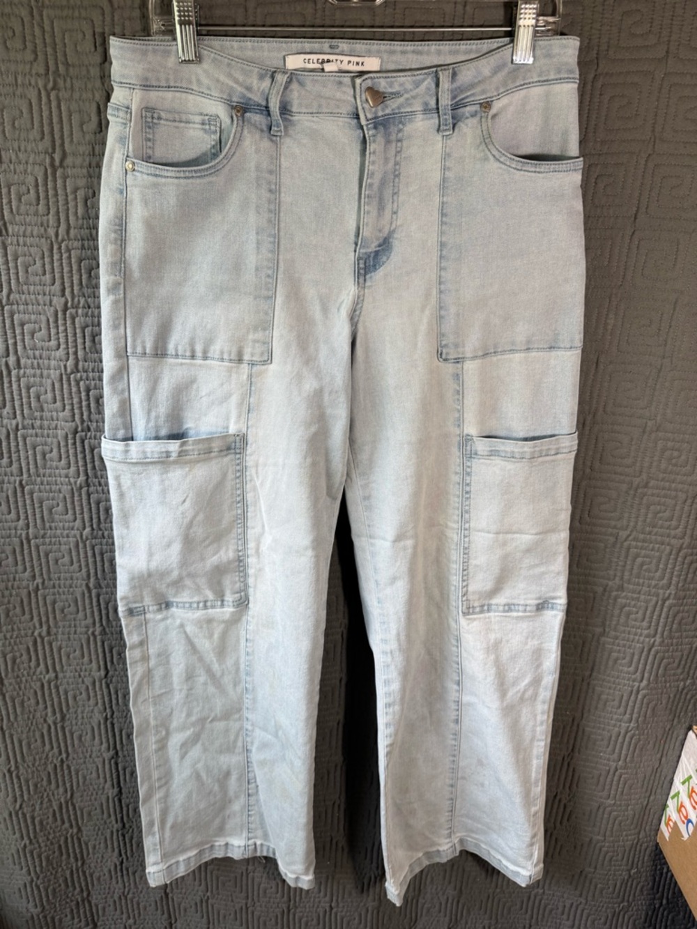 Celebrity Pink Jeans Women’s 11/30 Blue Cargo Cotton Blend